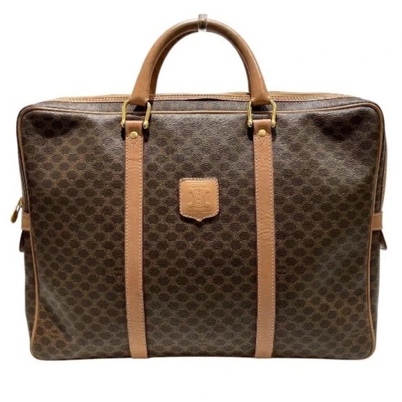CELINE Macadam Business Bag Briefcase Leather Brown 30x41x7cm EUC - Picture 1 of 7